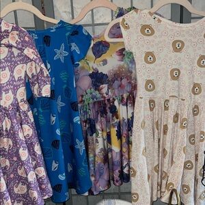 Casual Kids Dress Collection  of 7 Bears Candy Donuts Floral Shells  GUC